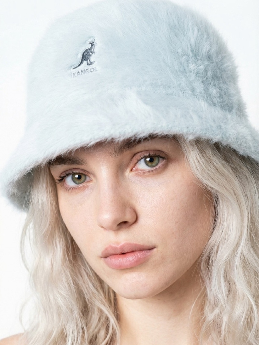 KANGOL FURGORA Light Blue Fuzzy Bucket Hat Medium